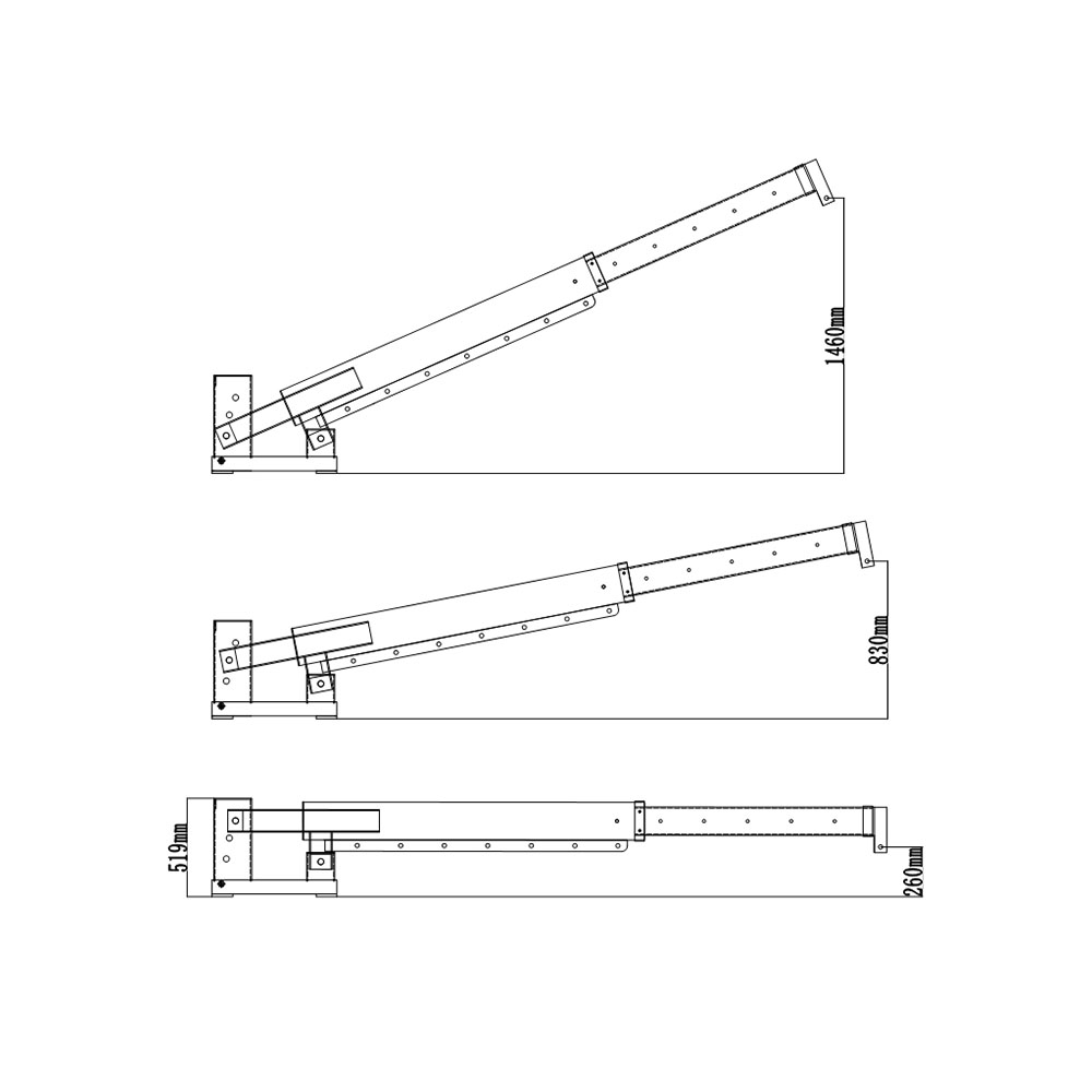 Jib giratório ajustável montado em garfo details