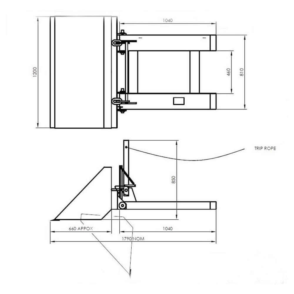 Caçamba basculante para empilhadeira details